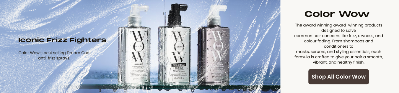 Color wow brand spotlight, shows various products in the range